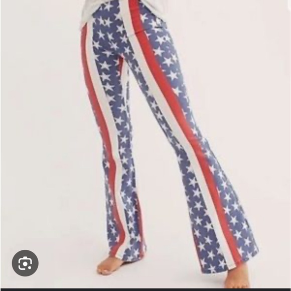 Free People Penny Pull-on Stars & Stripes Flare Jeans - Picture 6 of 9